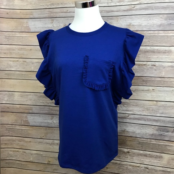 Anthropologie Tops - NEW Anthropologie DREW Cobalt Blue Sweater Blouse
